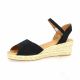 Pao Espadrille cuir velours marine