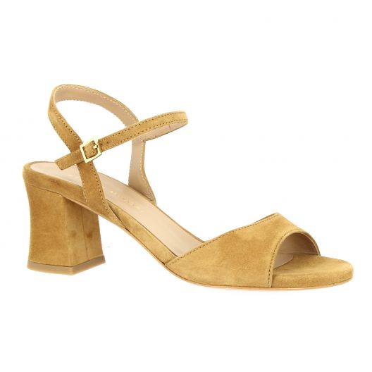 Fremilu Nu pieds cuir velours camel