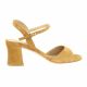 Fremilu Nu pieds cuir velours camel