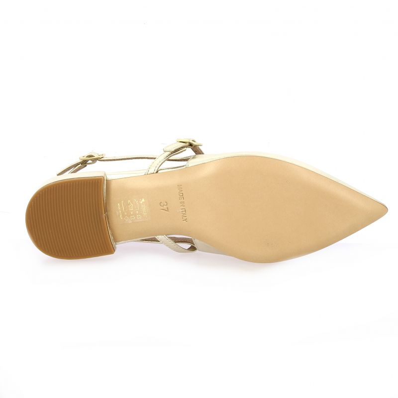 Ballerines Femme En Cuir Laminé – Modèle 03X4 Platine – Semelle Flexible – Coupe Standard
