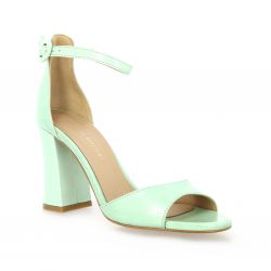 Fremilu Nu pieds cuir vernis vert d'eau