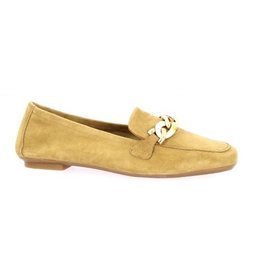 Reqins Mocassins cuir velours camel