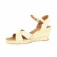 Pao Espadrille velours lamine beige