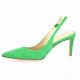 Giancarlo Escarpins cuir velours vert