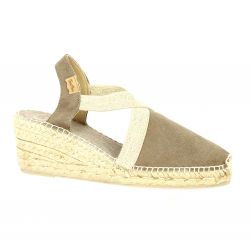 Toni pons Espadrille cuir velours taupe