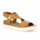 Coco abricot Nu pieds cuir cognac