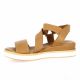 Coco abricot Nu pieds cuir cognac