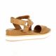 Coco abricot Nu pieds cuir cognac