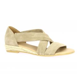 Exit Nu pieds cuir velours taupe