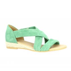 Exit Nu pieds cuir velours vert d'eau