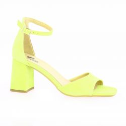 Pao Nu pieds cuir velours jaune