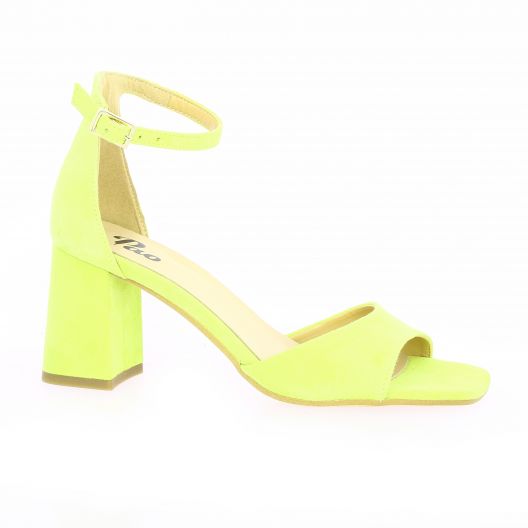 Pao Nu pieds cuir velours jaune