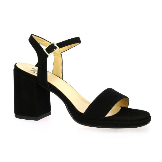 Pao Nu pieds cuir velours noir