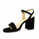 Pao Nu pieds cuir velours noir