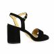 Pao Nu pieds cuir velours noir