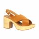 Oh my sandals Nu pieds cuir velours cognac