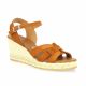 Oh my sandals Nu pieds cuir velours cognac