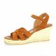 Oh my sandals Nu pieds cuir velours cognac