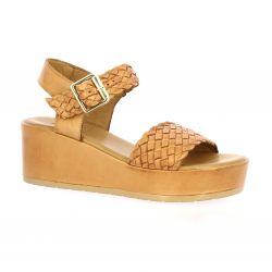 K.mary Nu pieds cuir cognac