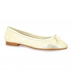 Reqins Ballerines cuir laminé platine