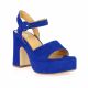 Pao Nu pieds cuir velours bleu