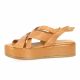 Coco abricot Nu pieds cuir cognac