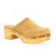 Coco abricot Nu pieds cuir velours camel