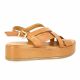 Coco abricot Nu pieds cuir cognac