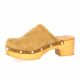 Coco abricot Nu pieds cuir velours camel
