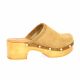 Coco abricot Nu pieds cuir velours camel