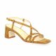 Sofia costa Nu pieds cuir velours cognac