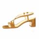 Sofia costa Nu pieds cuir velours cognac