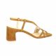 Sofia costa Nu pieds cuir velours cognac