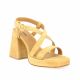 Pao Nu pieds cuir velours camel