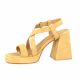 Pao Nu pieds cuir velours camel