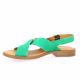 We do Nu pieds cuir velours vert