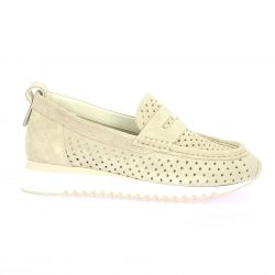 Coco abricot Mocassins cuir velours beige