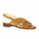 Impact Nu pieds cuir velours cognac