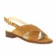 Impact Nu pieds cuir velours cognac