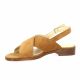 Impact Nu pieds cuir velours cognac