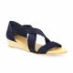 We do Nu pieds cuir velours marine