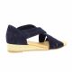 We do Nu pieds cuir velours marine