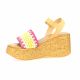 Sweet lemon Nu pieds raphia fushia