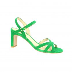 Vidi studio Nu pieds cuir velours vert gazon