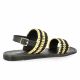 Reqins Nu pieds raphia noir/beige