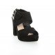 Fremilu Nu pieds cuir nubuck noir