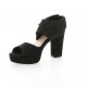 Fremilu Nu pieds cuir nubuck noir