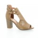 Nuova riviera Nu pieds cuir camel