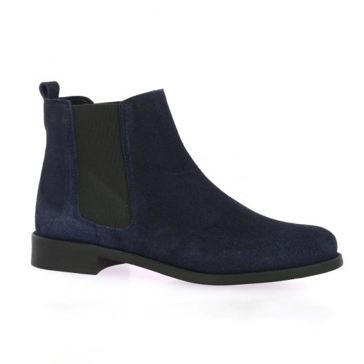 So send Boots cuir velours marine