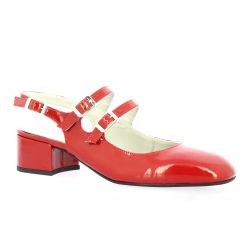 Reqins Ballerines cuir vernis rouge